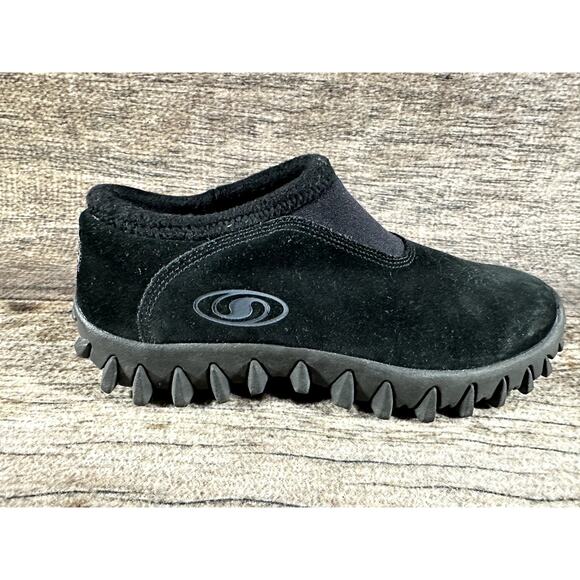 Salomon Shoes Men Sz 9.5 Black CONTAGRIP CX Hiking Snow Slip On Thinsulate Suede - Picture 5 of 10